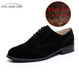 Women flats oxford shoes big size flat genuine leath vintage shoes round toe handmade black 2017 oxfords shoes for women