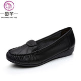MUYANG MIE MIE Plus Size 35-43 Women Flats New Fashion Genuine Leather Flat Shoes Woman Soft Outsole Single Shoes Women Shoes