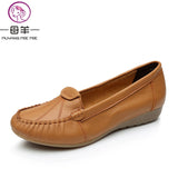 MUYANG MIE MIE Plus Size 35-43 Women Flats New Fashion Genuine Leather Flat Shoes Woman Soft Outsole Single Shoes Women Shoes